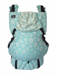IN Turquoise Spirals inverse - sada carrier, drool pads, pouch