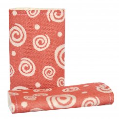 Teething drool pads Red Spirals inverse